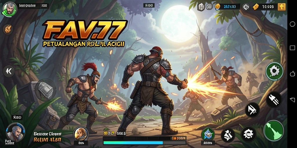 Tampilan gameplay FAV77 yang penuh aksi dalam dunia fantasi.