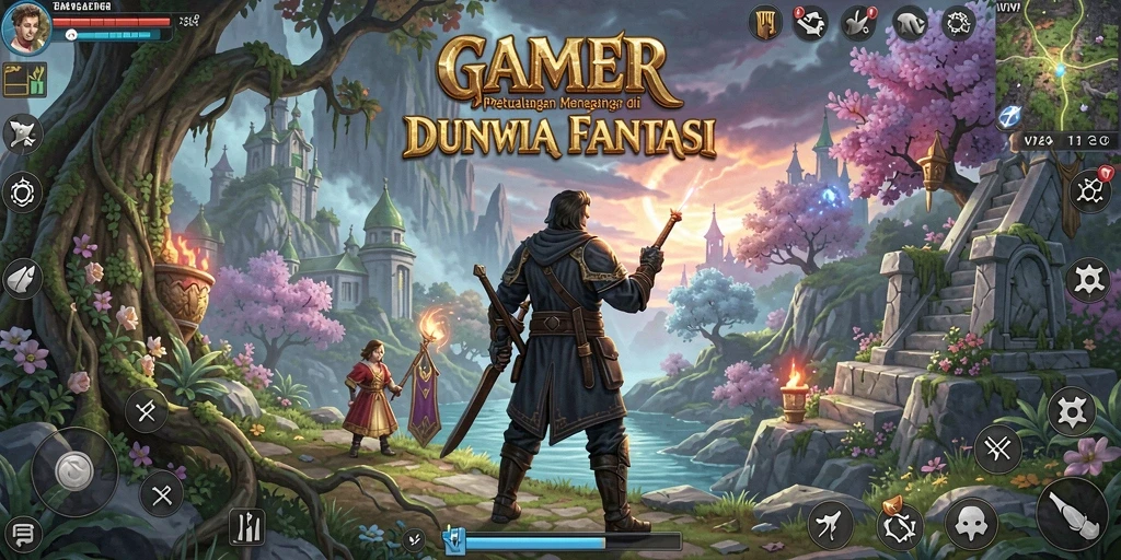 Tampilan gameplay GAMERP yang penuh petualangan dan eksplorasi.