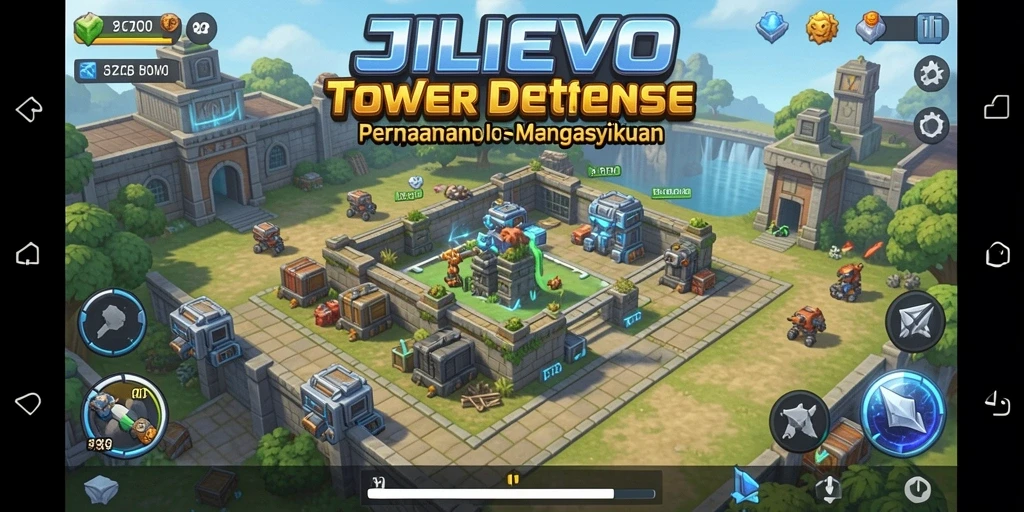 Tampilan gameplay seru dari JILIEVO dalam mode Tower Defense.