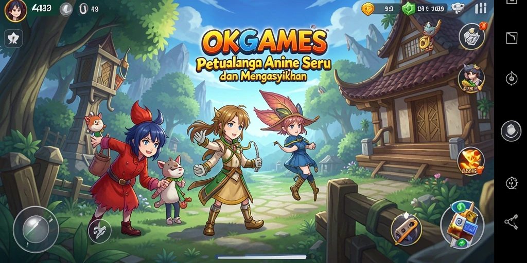 Tampilan menarik dari gameplay OKGAMES dengan karakter anime yang ikonik.