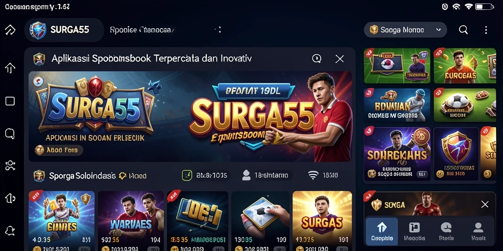Tampilan gameplay yang menarik dari aplikasi Sportsbook SURGA55.